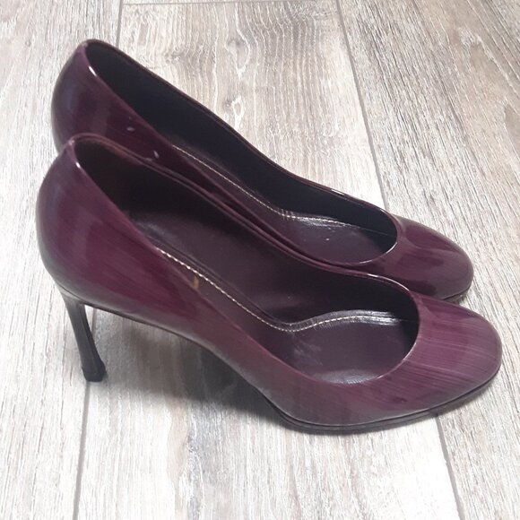 Yves Saint Laurent Purple Ombre Patent Nicole Stilettos Size 37 (6 1/2) - Picture 5 of 13
